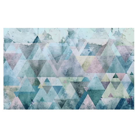Papier peint photo - triangles blue - dimensions 400 x 250 cm