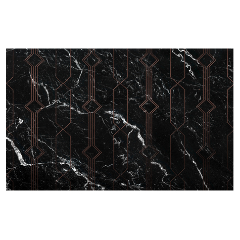 Non-Woven Wallpaper - Marble Black - Size 400 X 250 Cm