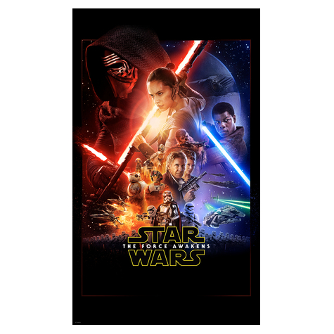 Fotobehang - Star Wars Ep7 Official Movie Poster - Afmeting 120 X 200 Cm