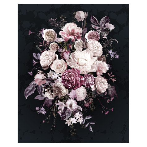 Fleece Fotobehang - Bouquet Noir - Formaat 200 X 250 Cm