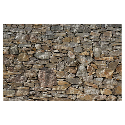 Fleece Fotobehang - Stenen Muur - Afmeting 400 X 260 Cm