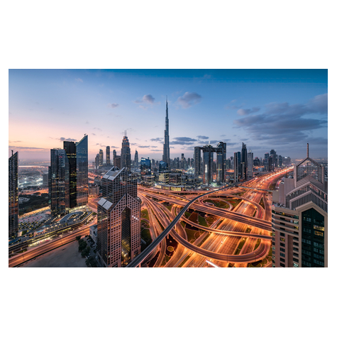 Fleece Fotobehang - Lichten Van Dubai - Afmeting 450 X 280 Cm