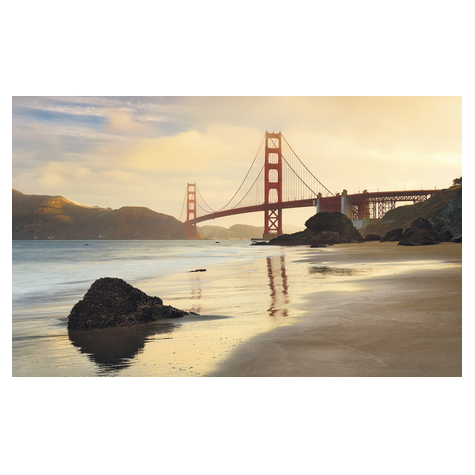 Fleece Fotobehang - Golden Gate - Afmeting 400 X 250 Cm