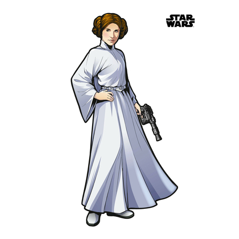 Zelfklevend Fleece Fotobehang/Wandtattoo - Star Wars Xxl Princess Leia - Afmeting 127 X 170 Cm