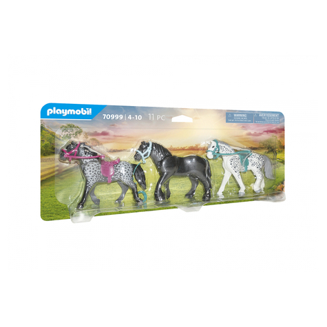 Playmobil country - 3 chevaux frison knabstrupper & andalousie (70999)