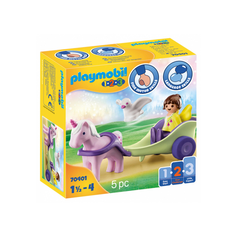 Playmobil 1.2.3 - carrosse licorne avec fée (70401)