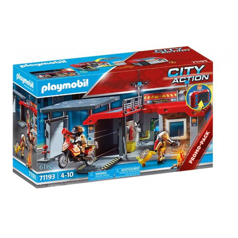 Playmobil city action - caserne de pompiers à emporter (71193)