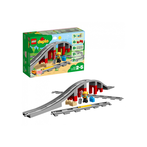 Lego duplo - pont de chemin de fer et rails, 26 pièces (10872)