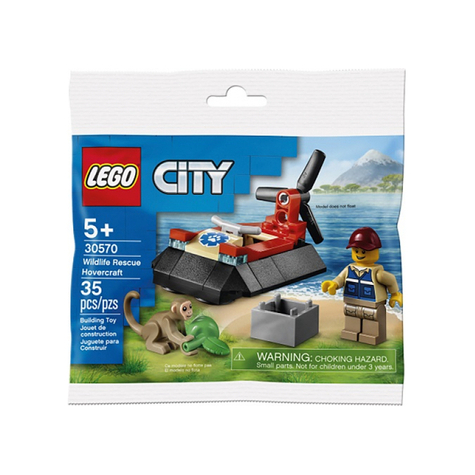 Lego city - aéroglisseur pour le sauvetage des animaux (30570)