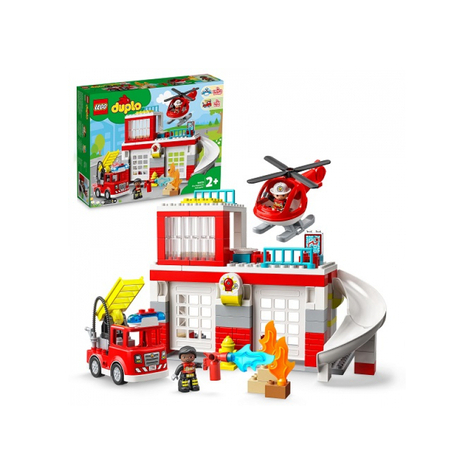 Lego duplo - caserne de pompiers avec hélicoptère (10970)