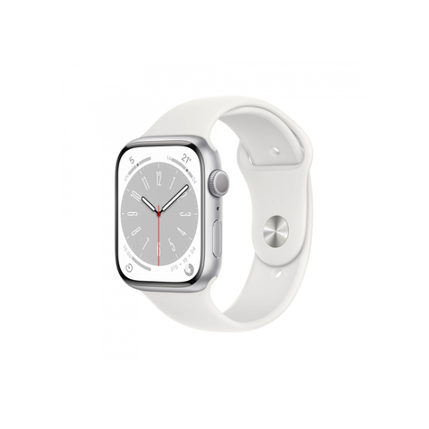 Apple Watch Series 8 Gps 41mm Zilveren Aluminium Witte Sportband Mp6k3fd/A