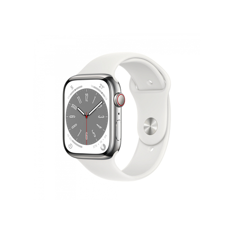 Apple Watch Series 8 Gps+Cellular 45mm Zilver Staal Wit Sport Mnke3fd/A