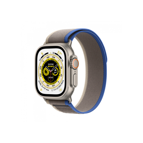 Apple watch ultra gps cellular 49mm bleu titane/gris trail loop mnhl3fd/a