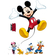 Muurtattoo - Mickey And Friends - Formaat 50 X 70 Cm